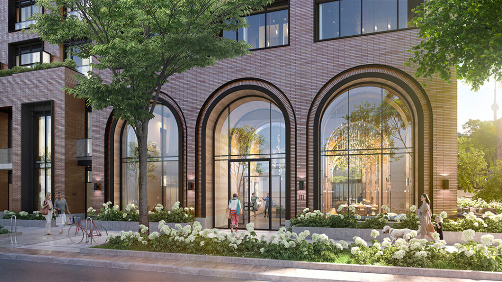 Rendering of Bellwoods House Condos exterior lobby entrance